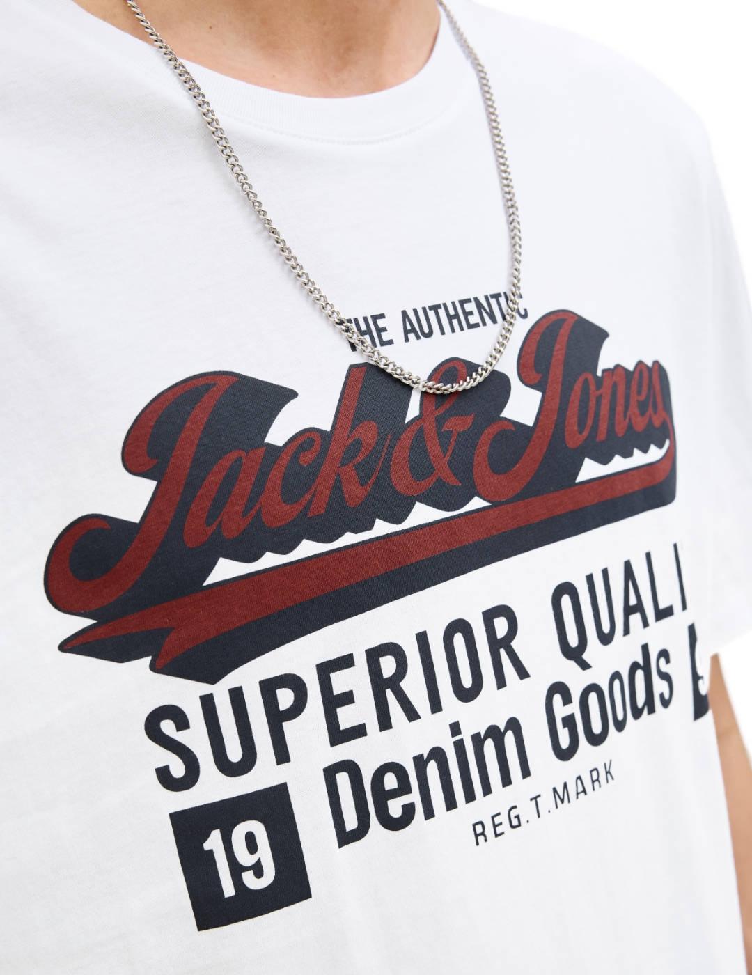 Camiseta Jack&Jones Logo blanca manga corta de hombre