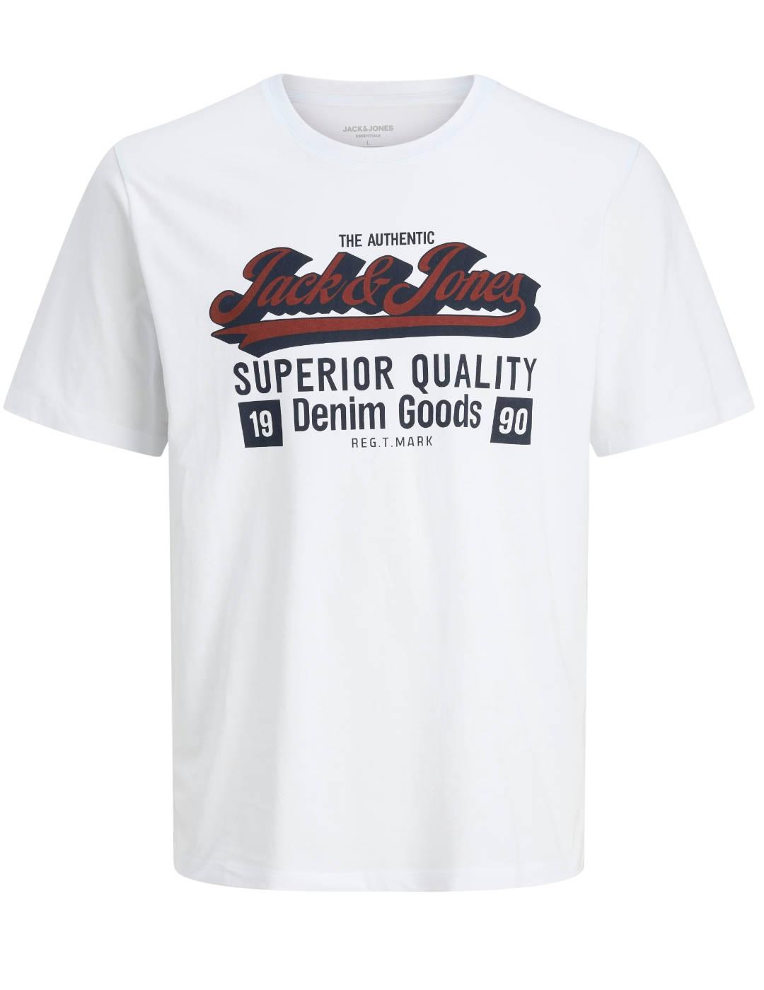 Camiseta Jack&Jones Logo blanca manga corta de hombre