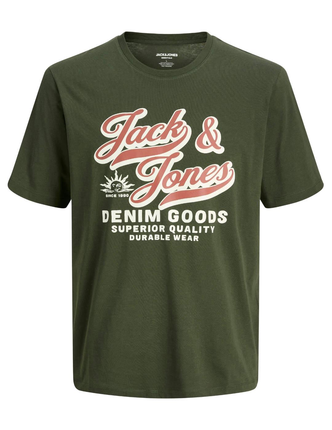 Camiseta Jack&Jones Logo verde manga corta de hombre