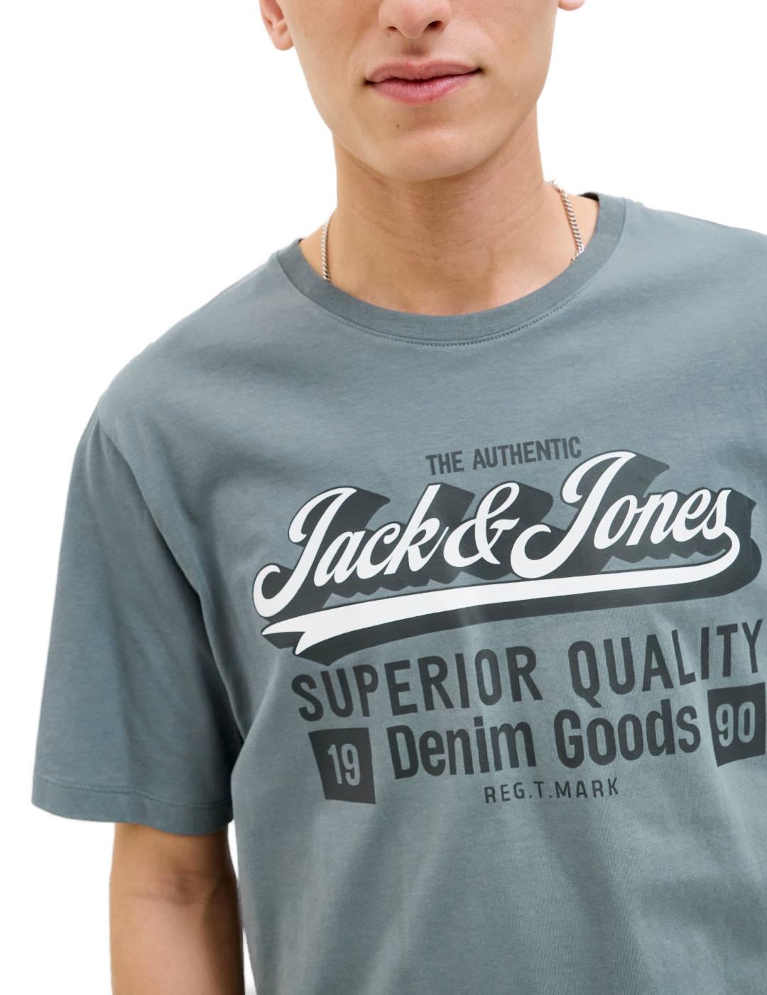 Camiseta Jack&Jones Loogo azul manga corta para hombre