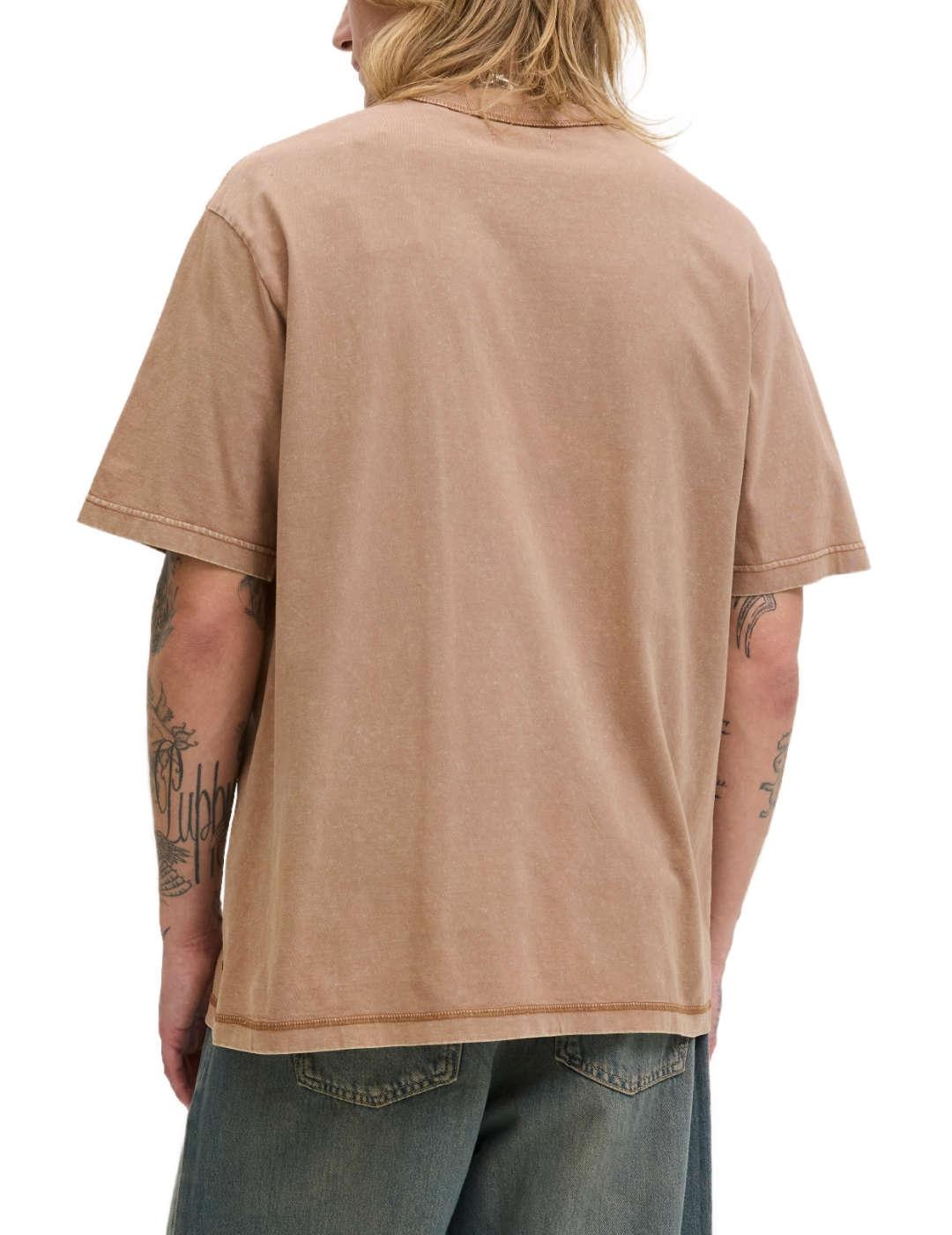 Camiseta Jack&Jones Dover marrón manga corta de hombre