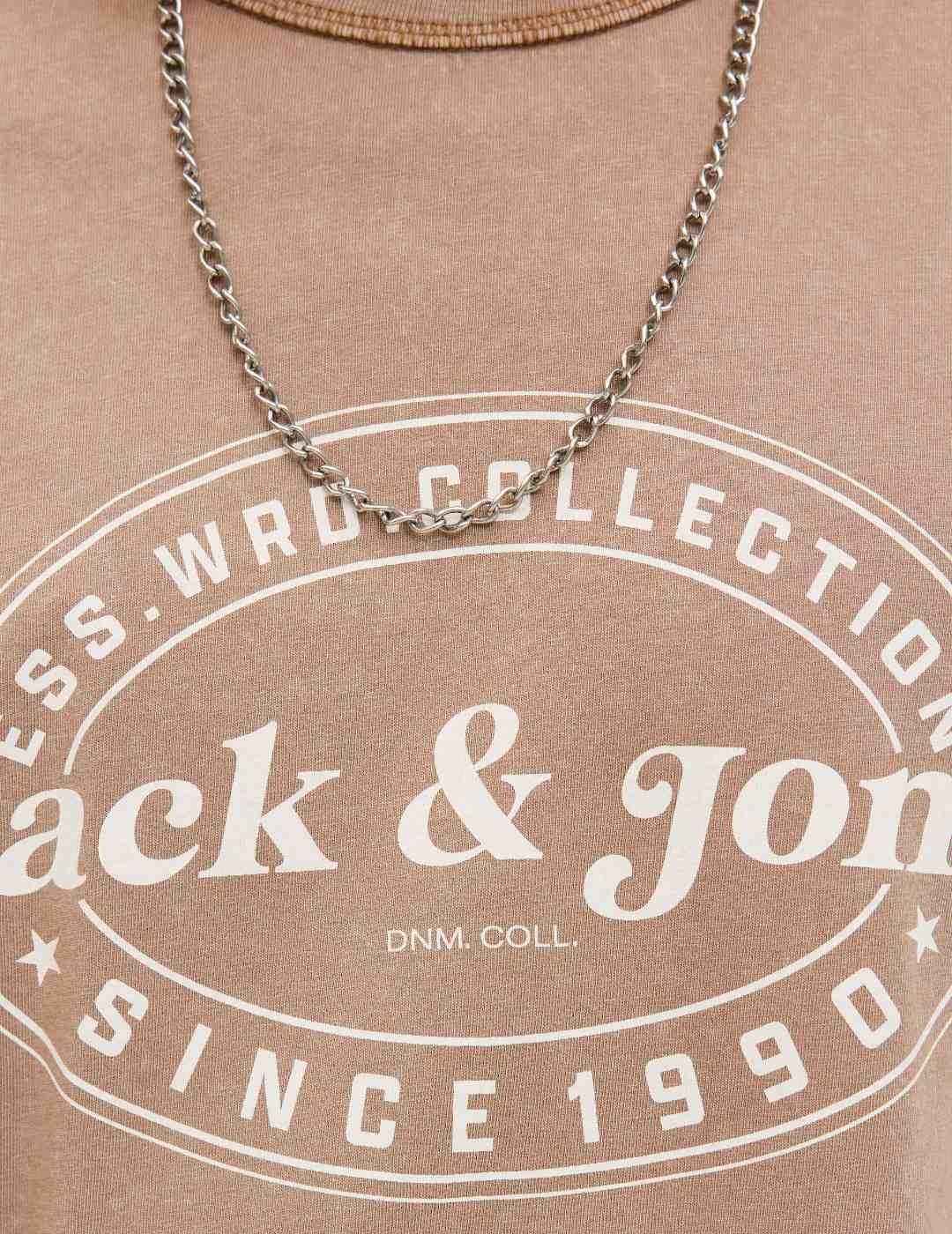 Camiseta Jack&Jones Dover marrón manga corta de hombre