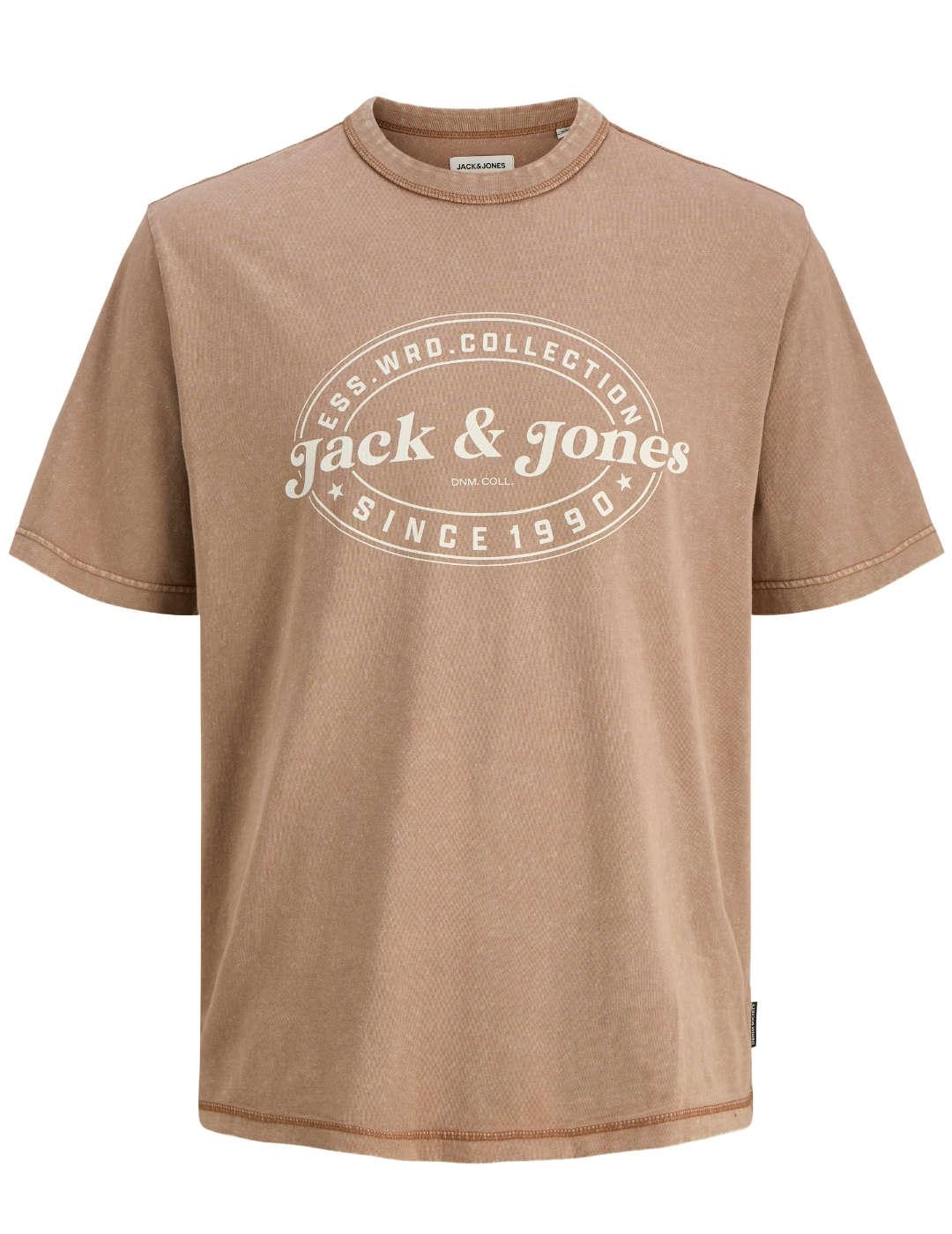 Camiseta Jack&Jones Dover marrón manga corta de hombre