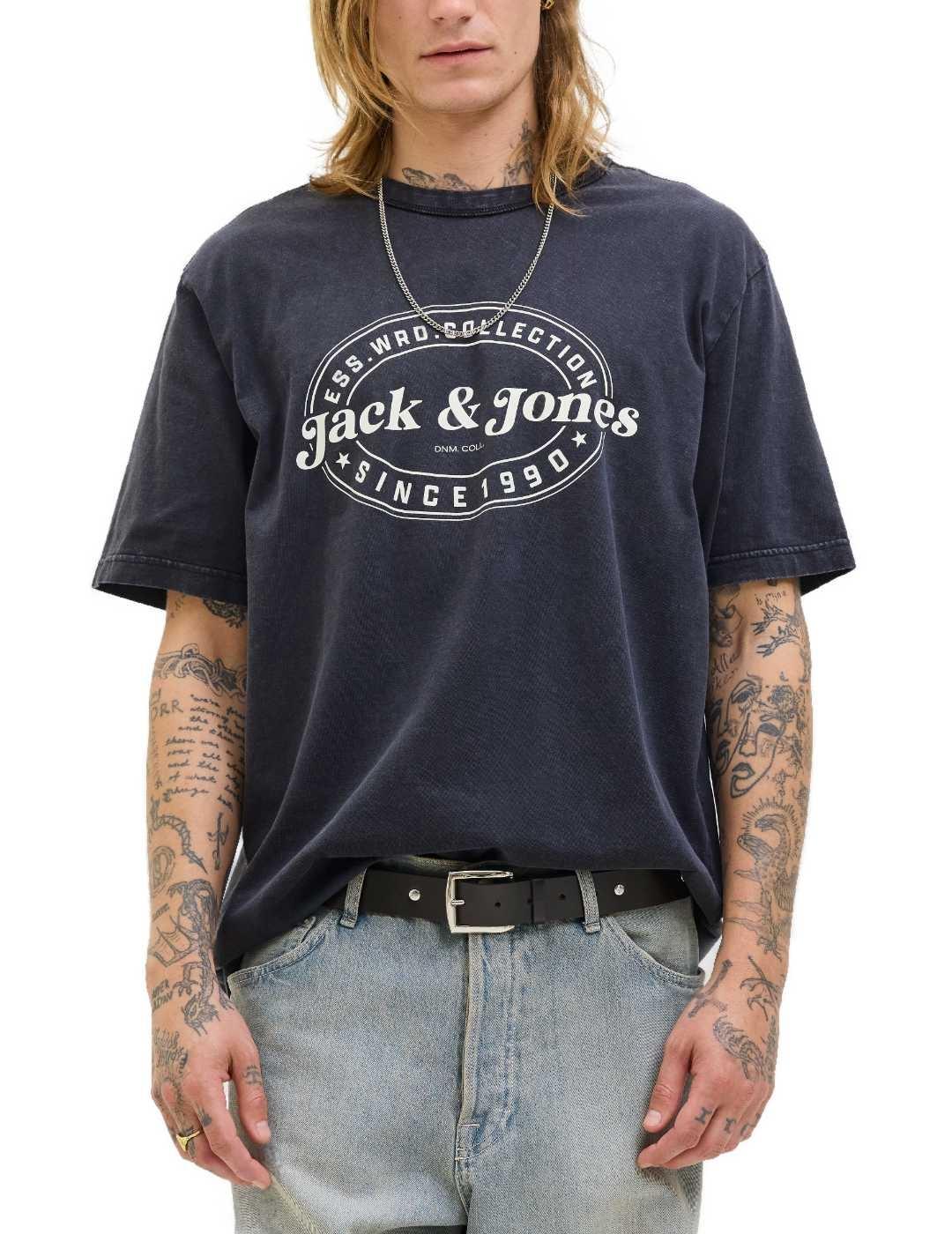 Camiseta Jack&Jones Dover negra manga corta de hombre