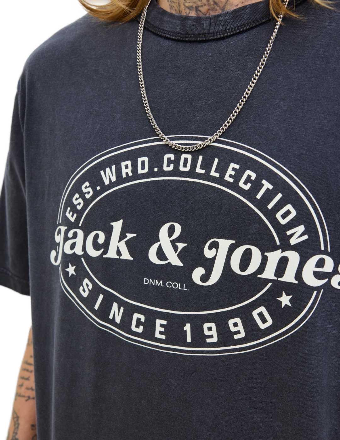 Camiseta Jack&Jones Dover negra manga corta de hombre