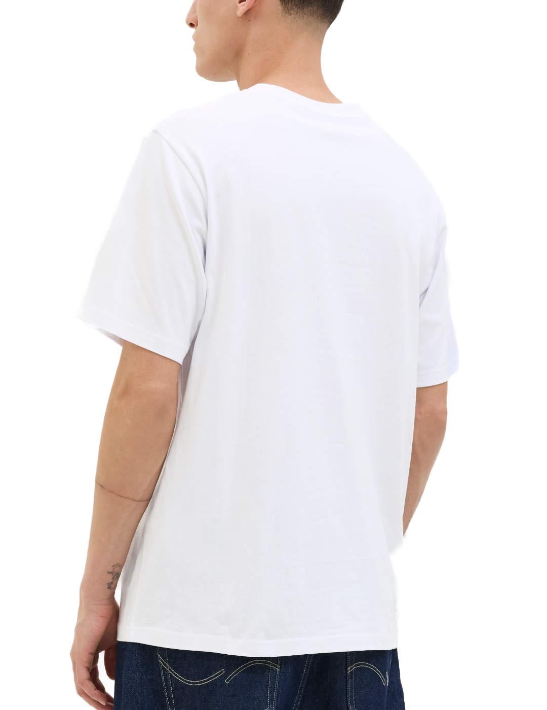 Camiseta Jack&Jones Hayato blanca manga corta logo de hombre
