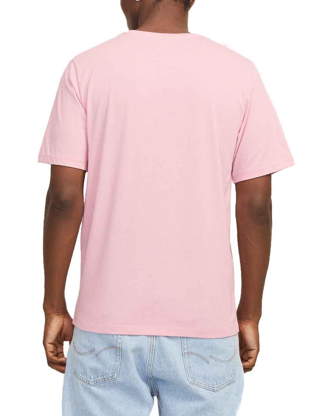 Camiseta Jack&Jones Lego rosa logo manga corta de hombre