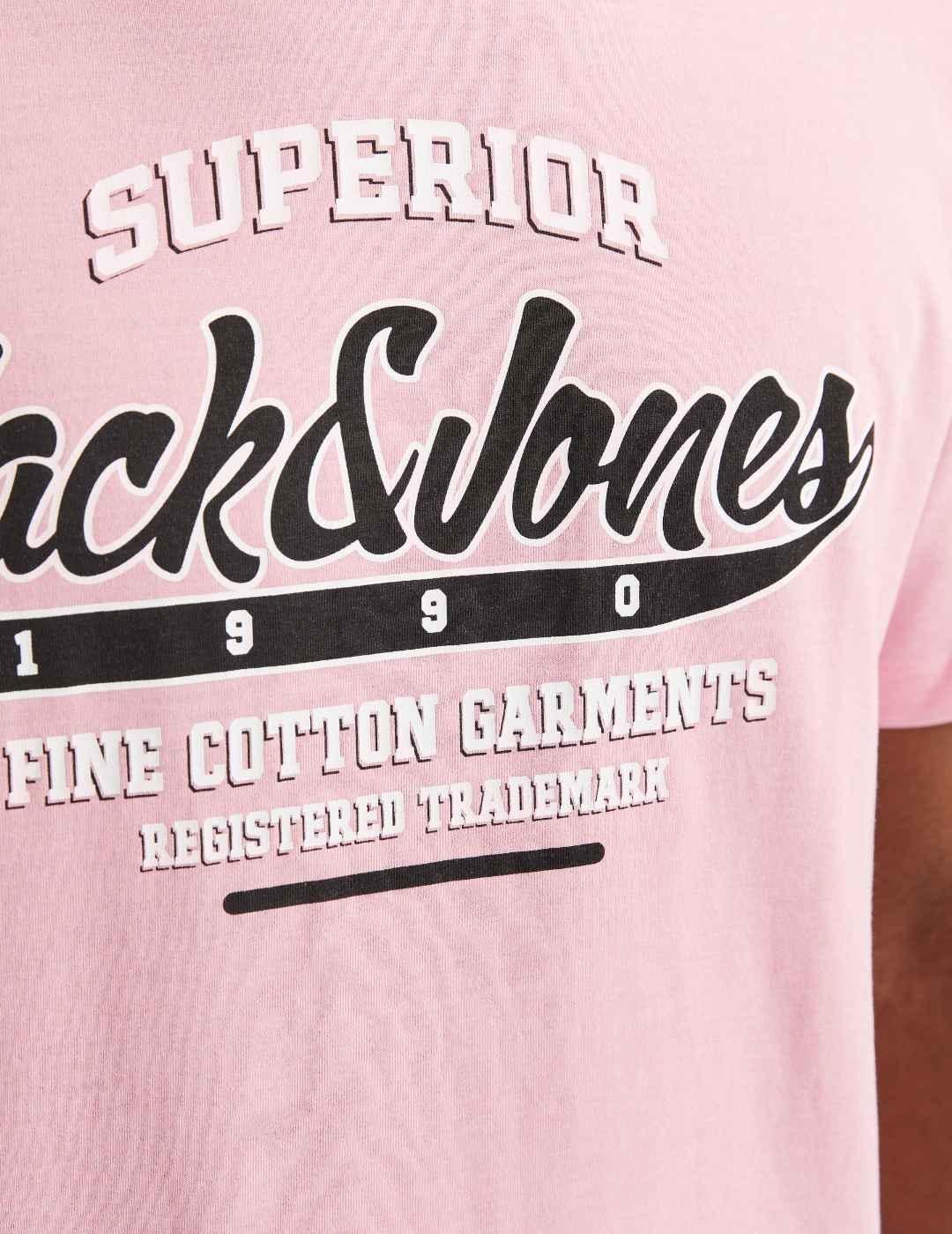 Camiseta Jack&Jones Lego rosa logo manga corta de hombre