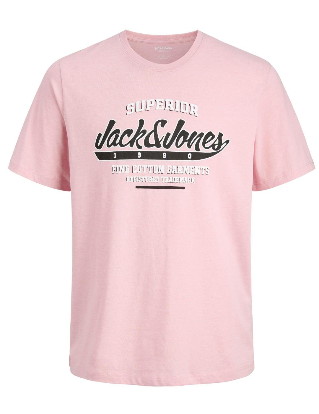 Camiseta Jack&Jones Lego rosa logo manga corta de hombre