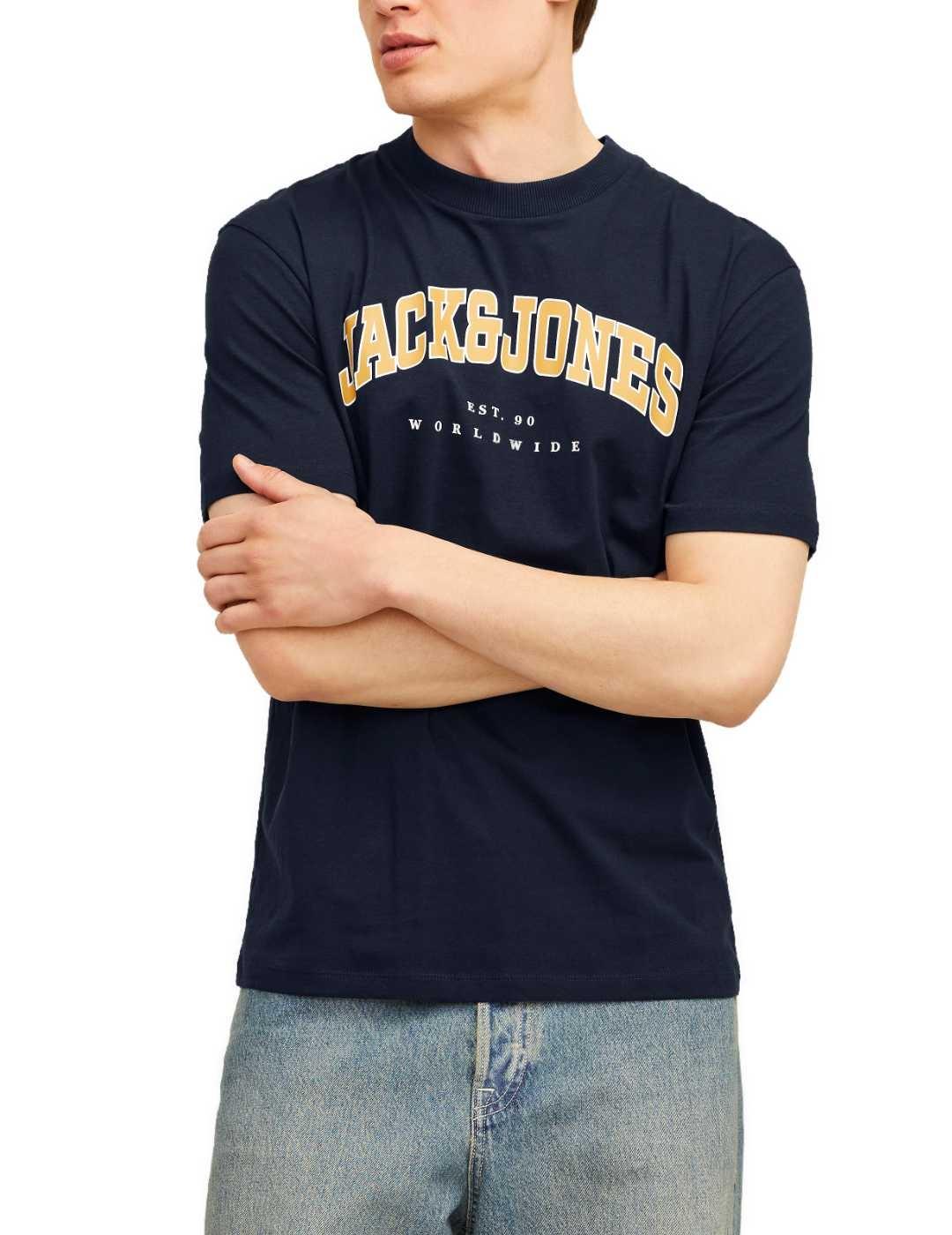 Camiseta Jack&Jones Caleb azul marino manga corta de hombre