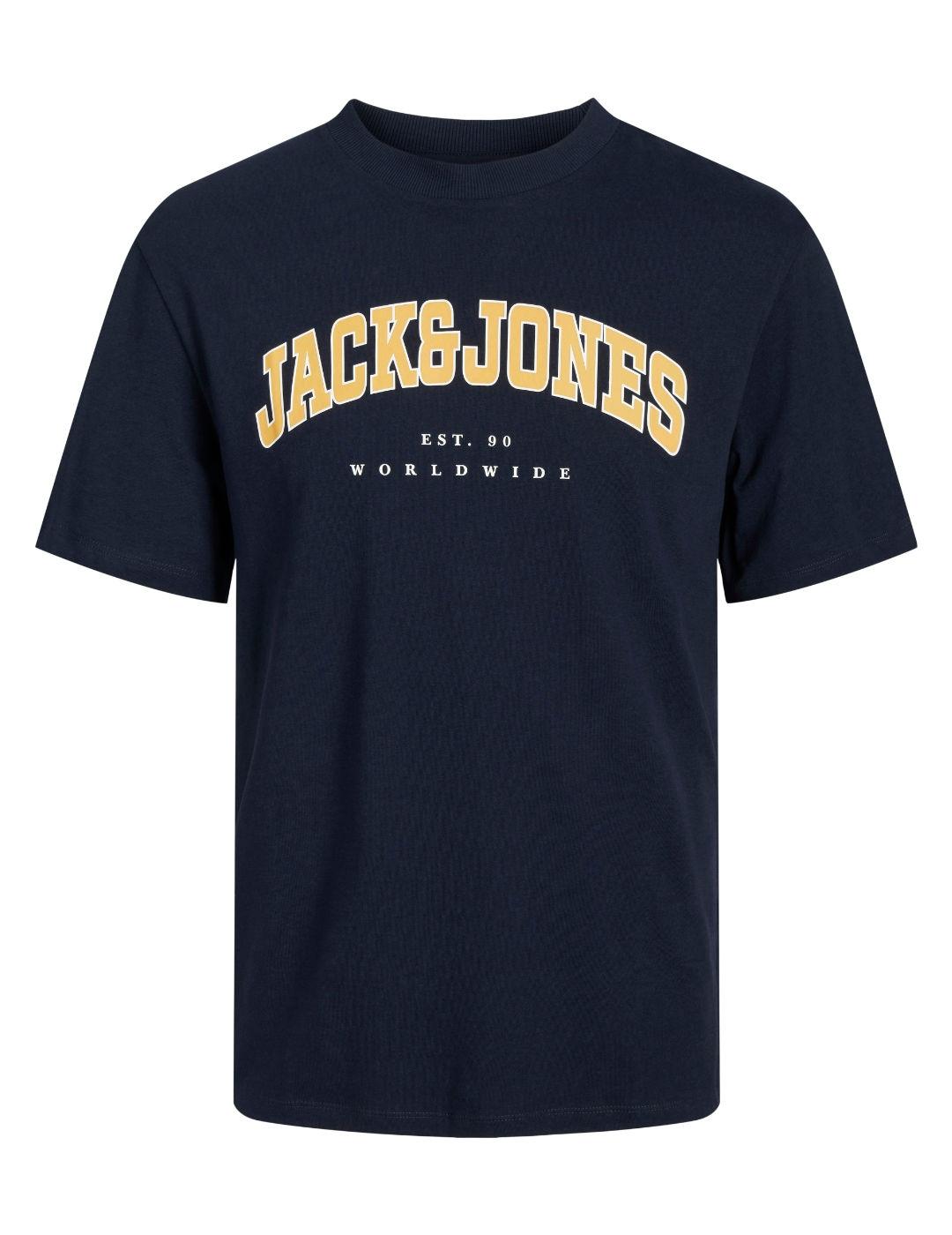 Camiseta Jack&Jones Caleb azul marino manga corta de hombre