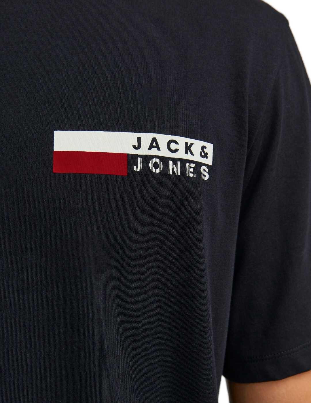 Camiseta Jack&Jones Logo negra manga corta para hombre