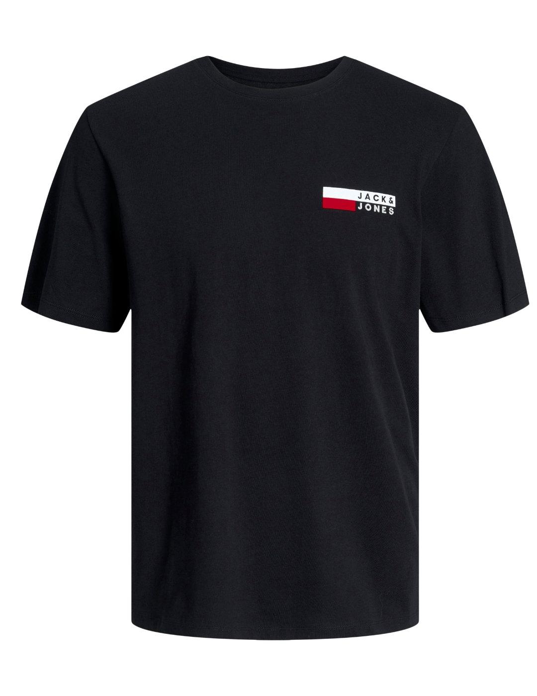 Camiseta Jack&Jones Logo negra manga corta para hombre
