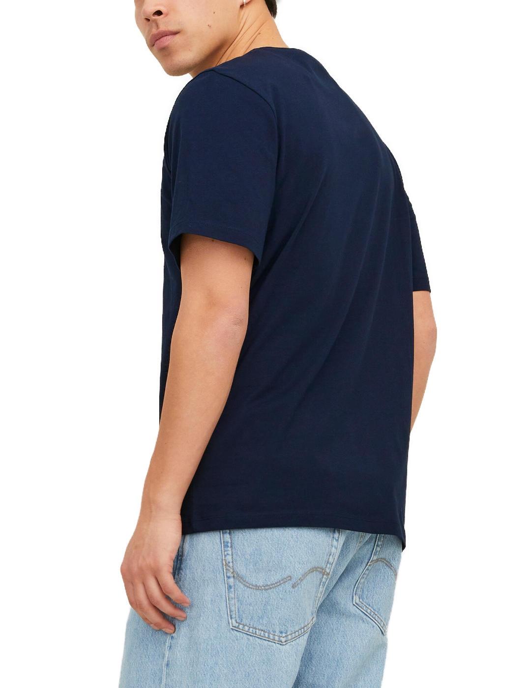 Camiseta Jack&Jones Logo azul marino manga corta para hombre