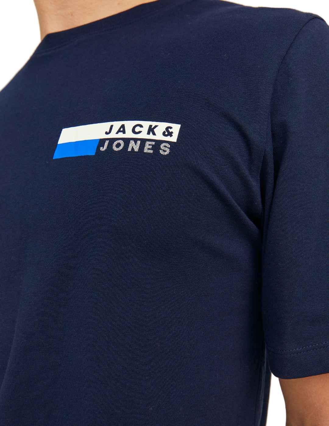 Camiseta Jack&Jones Logo azul marino manga corta para hombre