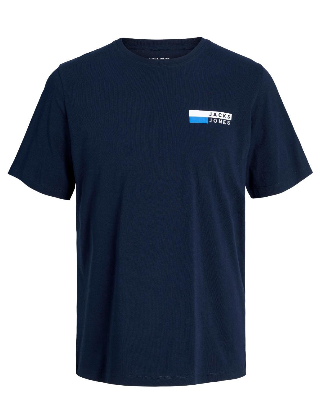 Camiseta Jack&Jones Logo azul marino manga corta para hombre