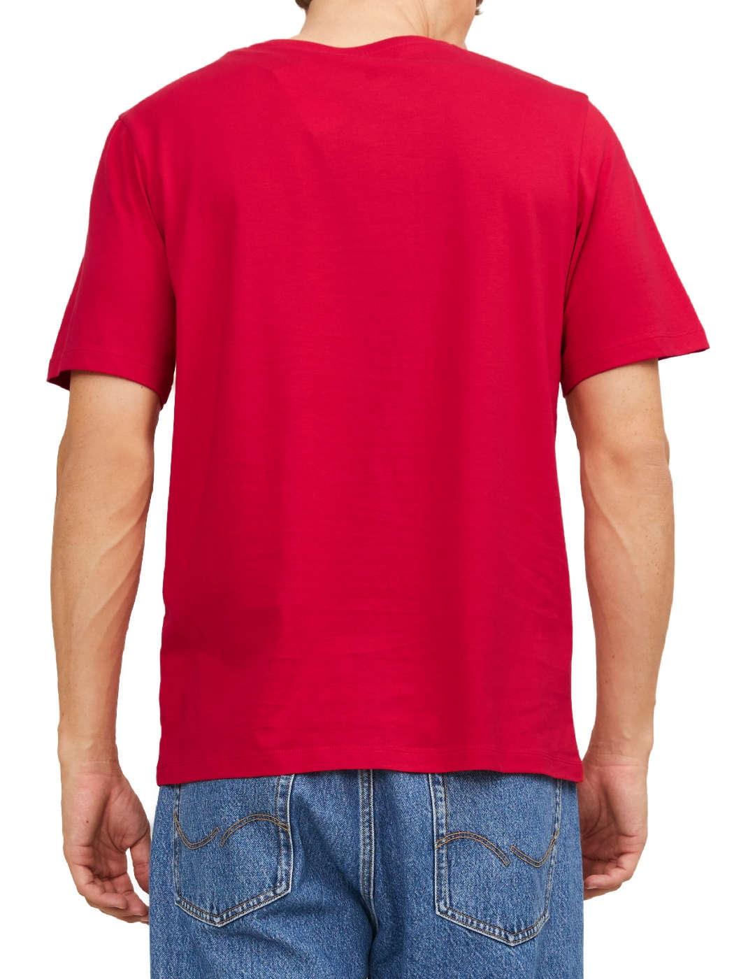 Camiseta Jack&Jones Logo roja manga corta para hombre
