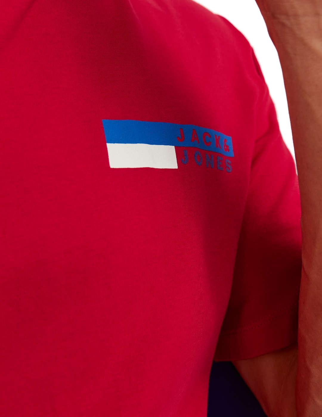 Camiseta Jack&Jones Logo roja manga corta para hombre