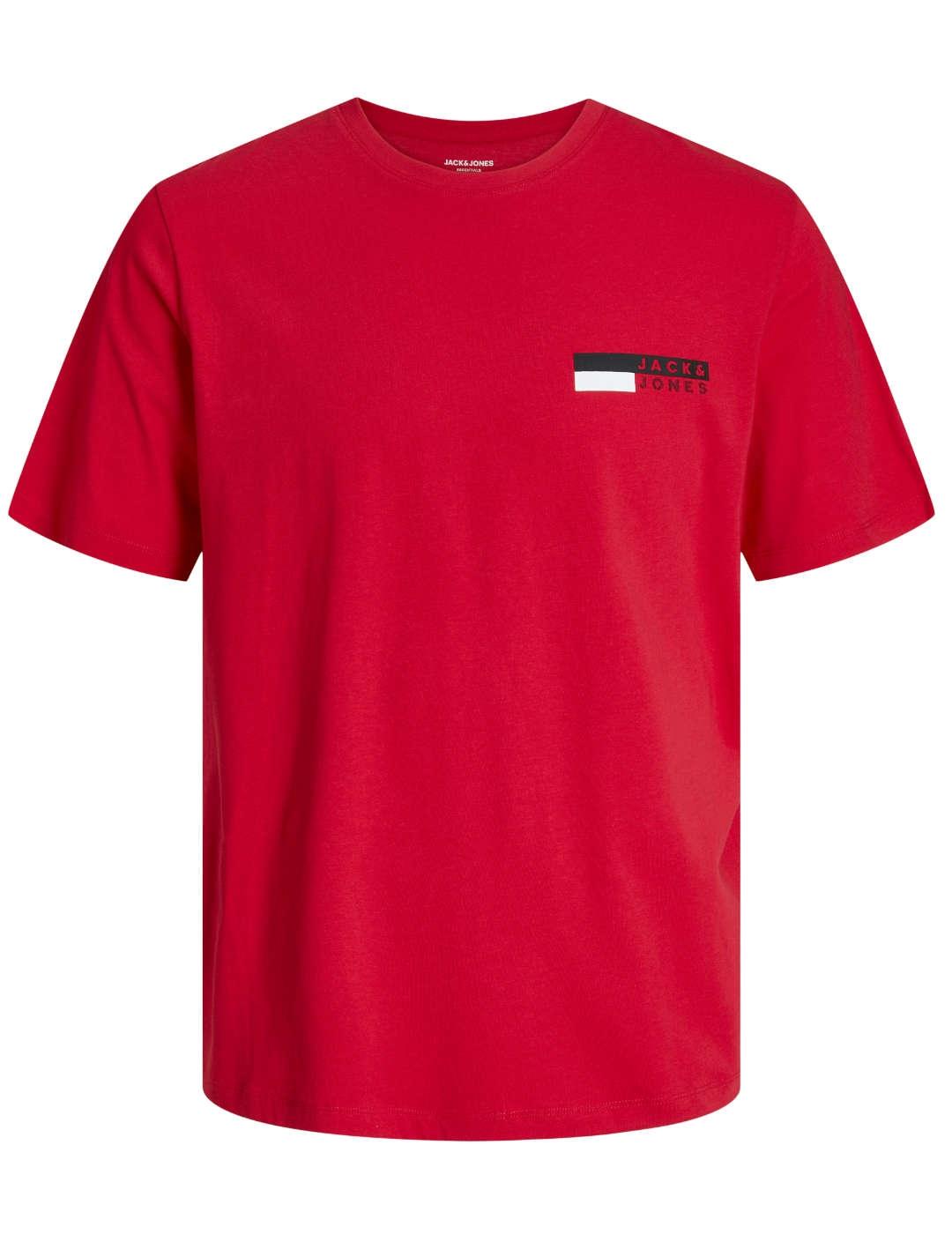 Camiseta Jack&Jones Logo roja manga corta para hombre