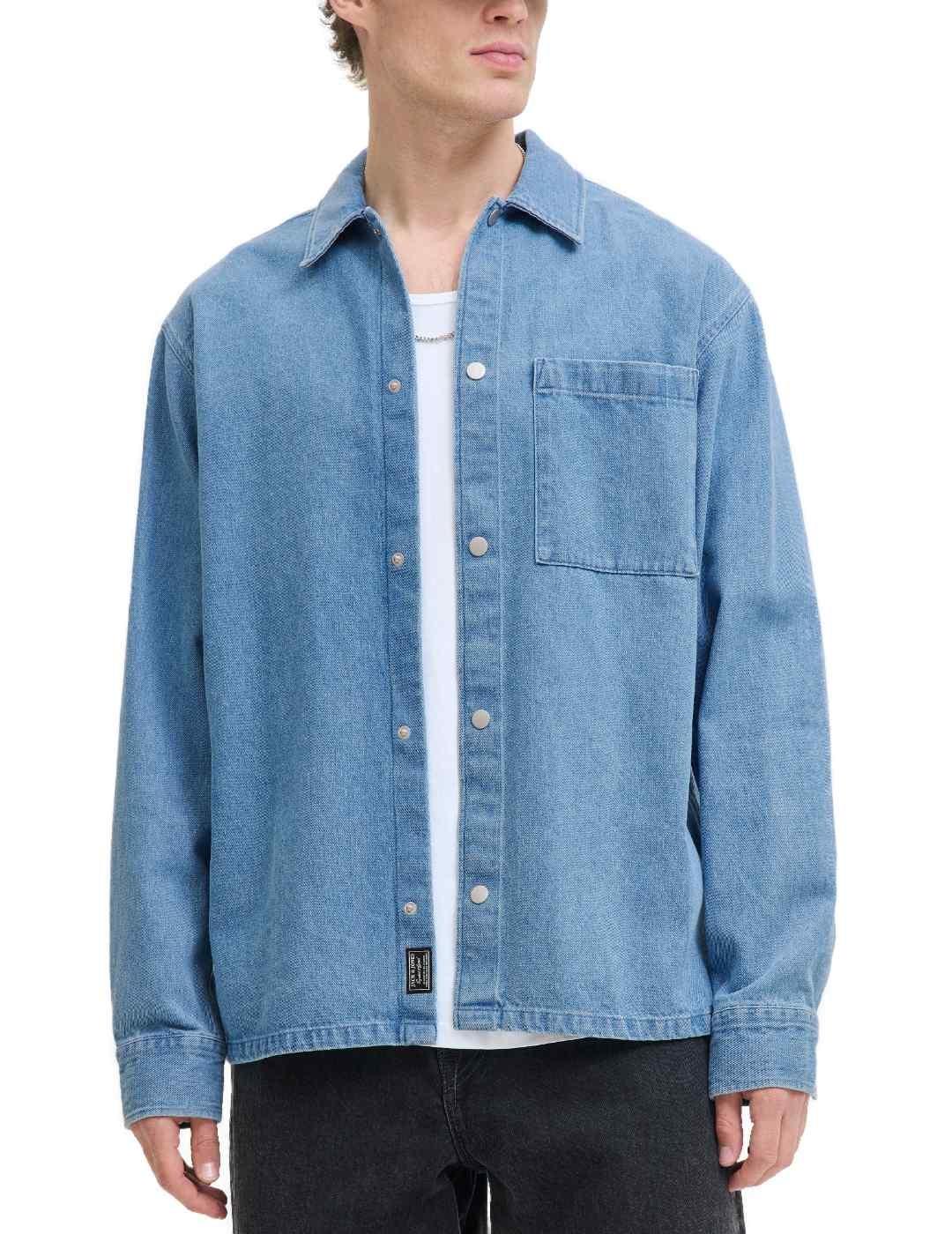 Sobrecamisa Jack&Jones Zac azul claro denim de hombre
