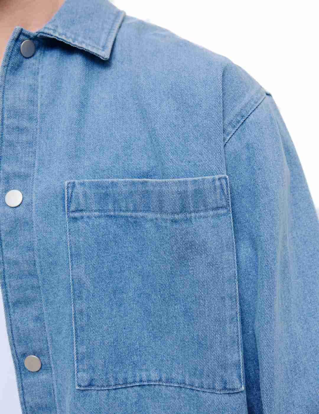 Sobrecamisa Jack&Jones Zac azul claro denim de hombre