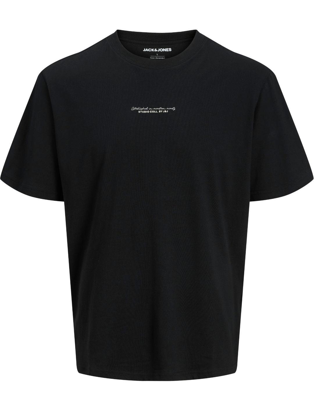 Camiseta Jack&Jones Rikkie negra manga corta de hombre