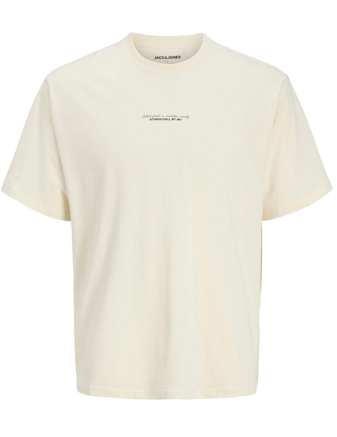 Camiseta Jack&Jones Rikkie beige manga corta de hombre