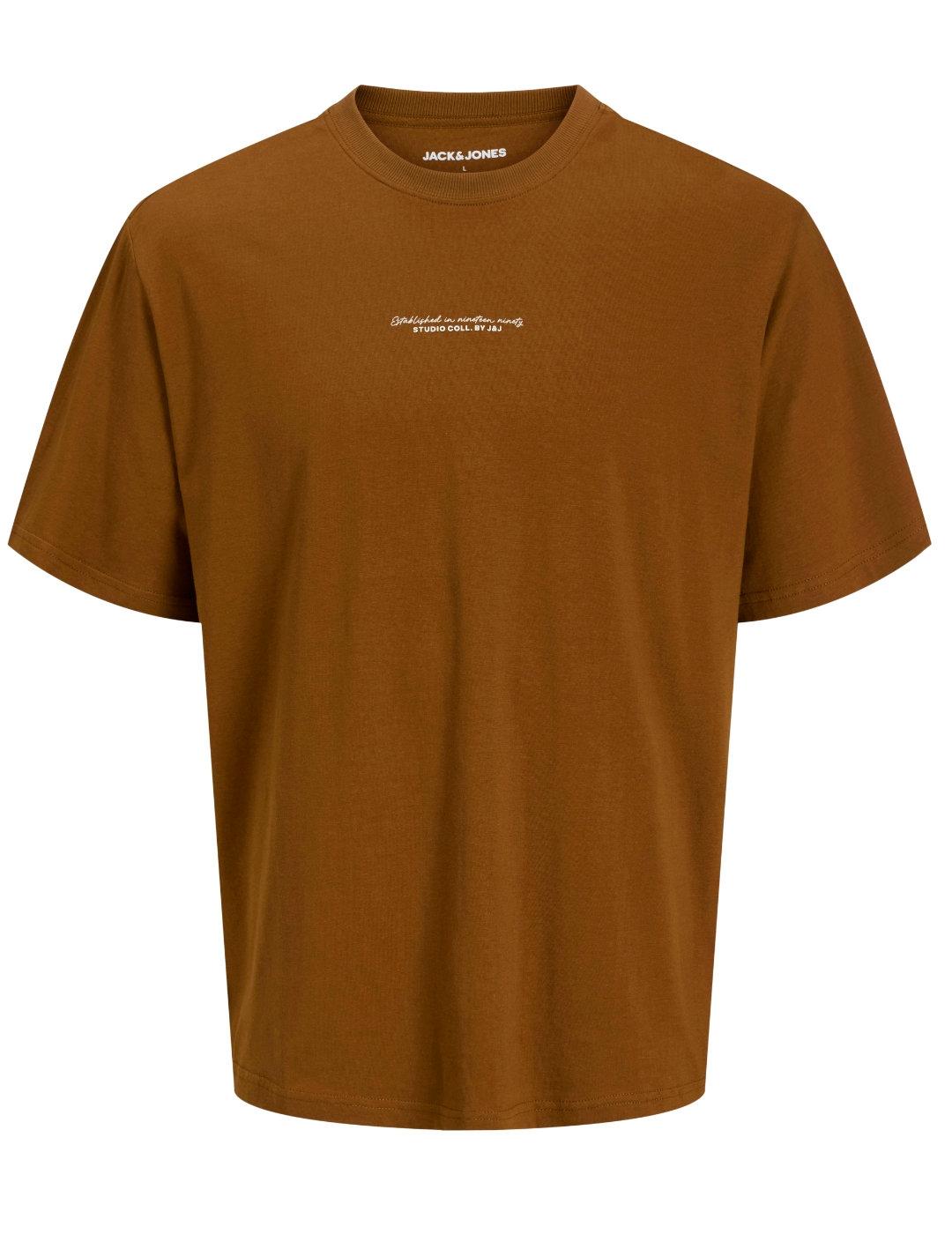 Camiseta Jack&Jones Rikkie camel manga corta de hombre