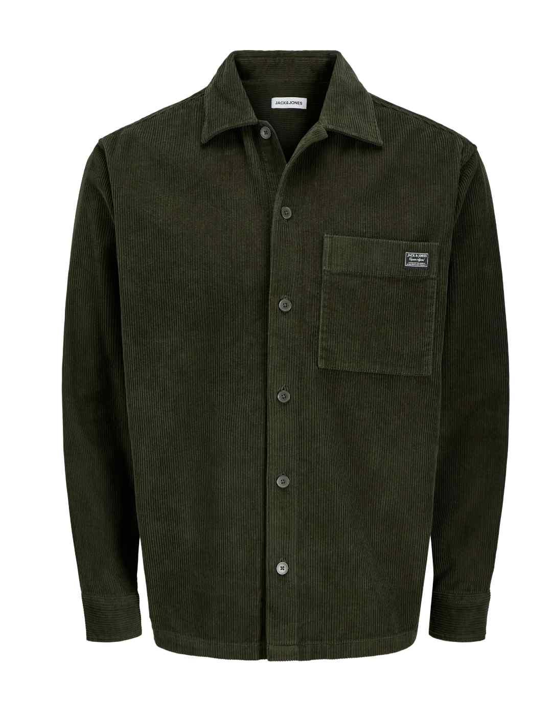 Sobrecamisa Jack&Jones Corduroy verde pana para hombre
