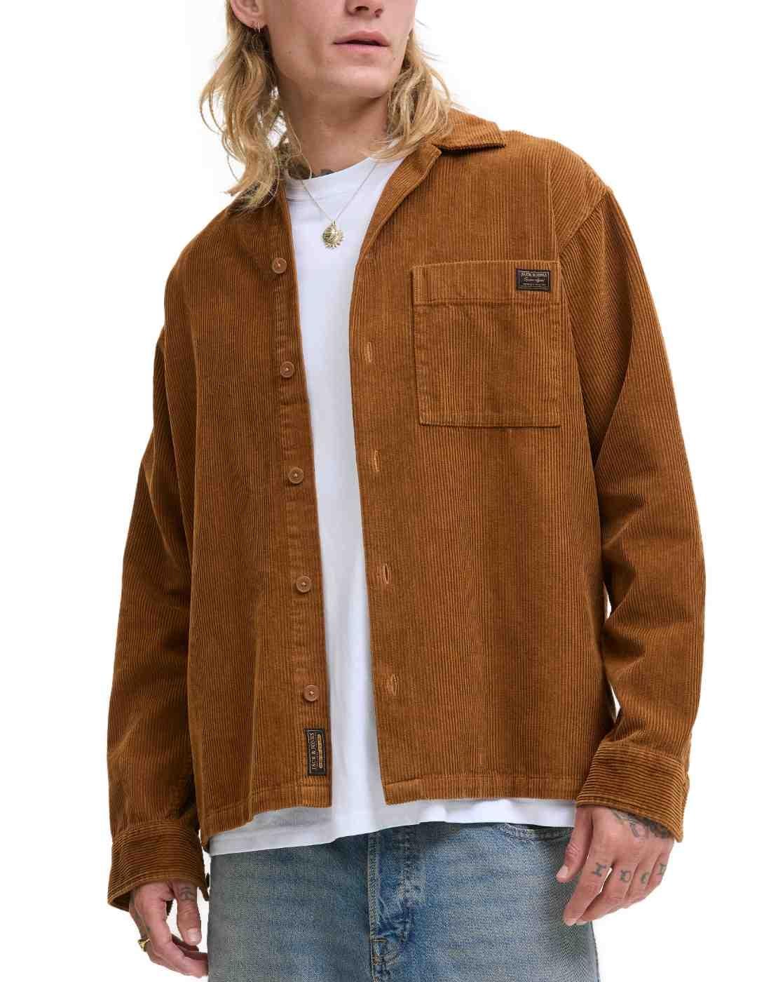 Sobrecamisa Jack&Jones Corduroy camel pana para hombre