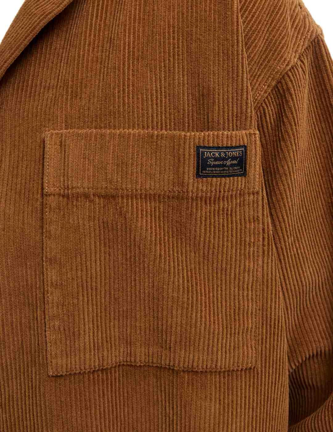 Sobrecamisa Jack&Jones Corduroy camel pana para hombre
