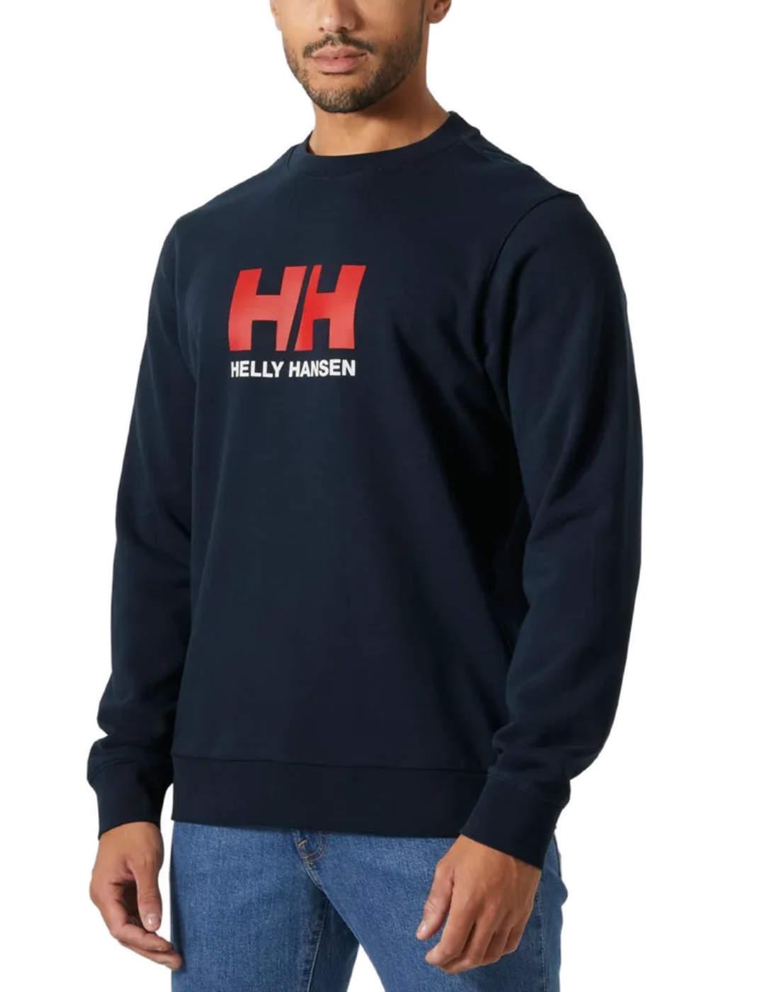 Sudadera Helly Hansen azul marino logo rojo para hombre