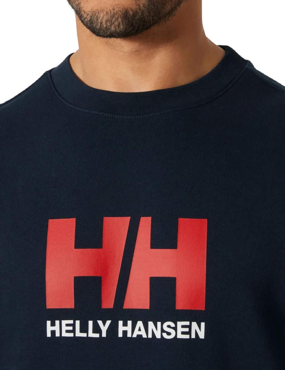 Sudadera Helly Hansen azul marino logo rojo para hombre