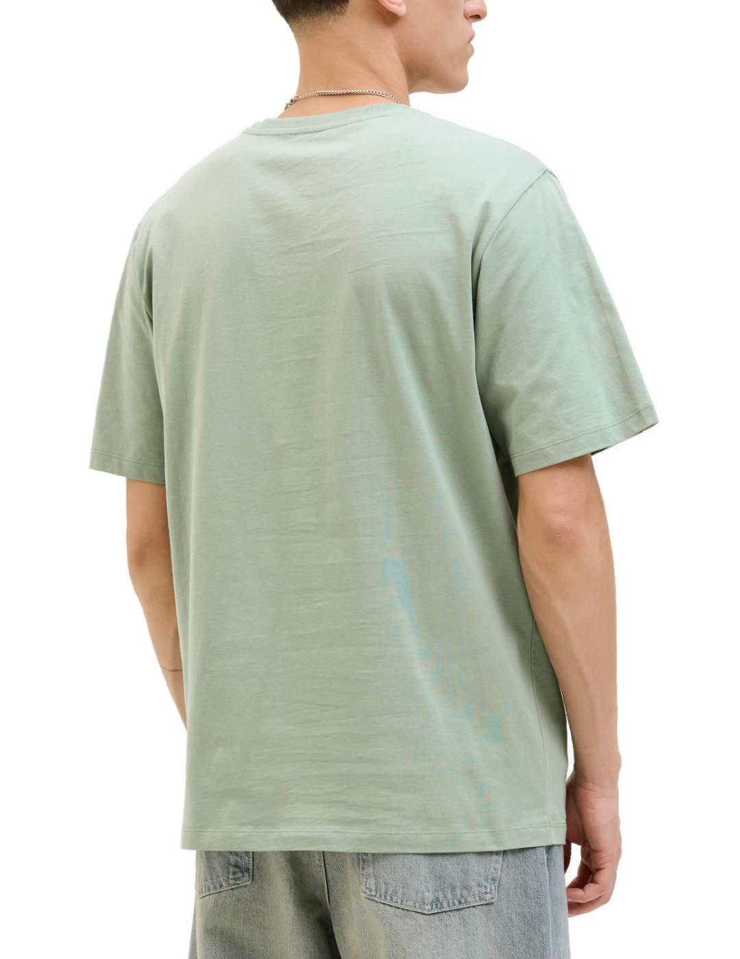 Camiseta Jack&Jones Logo Tee verde manga corta para hombre