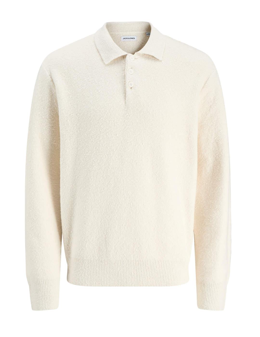 Jersey Jack&Jones Spence beige tipo polo para hombre