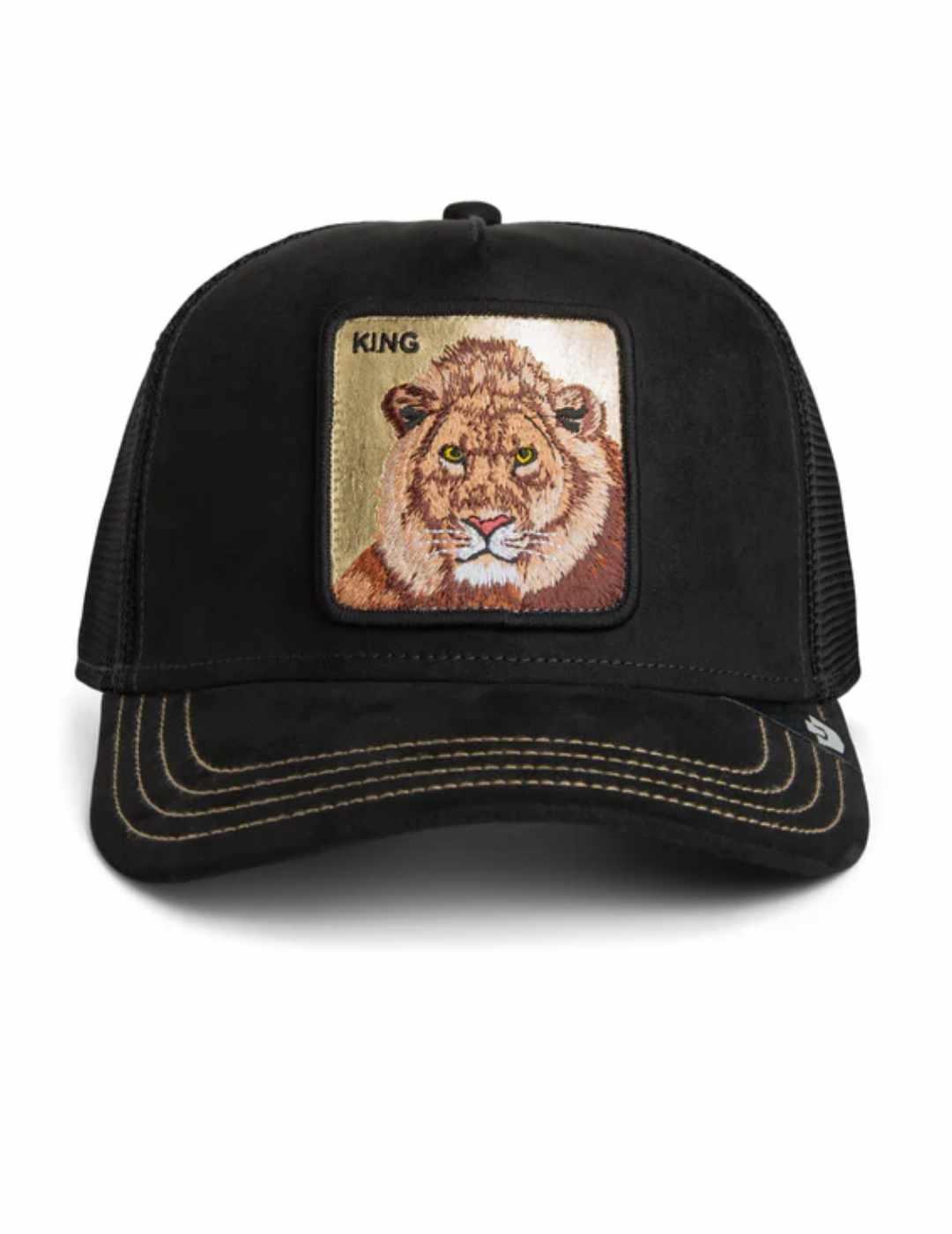 Gorra Goorin Golden King con parche de león negra unisex