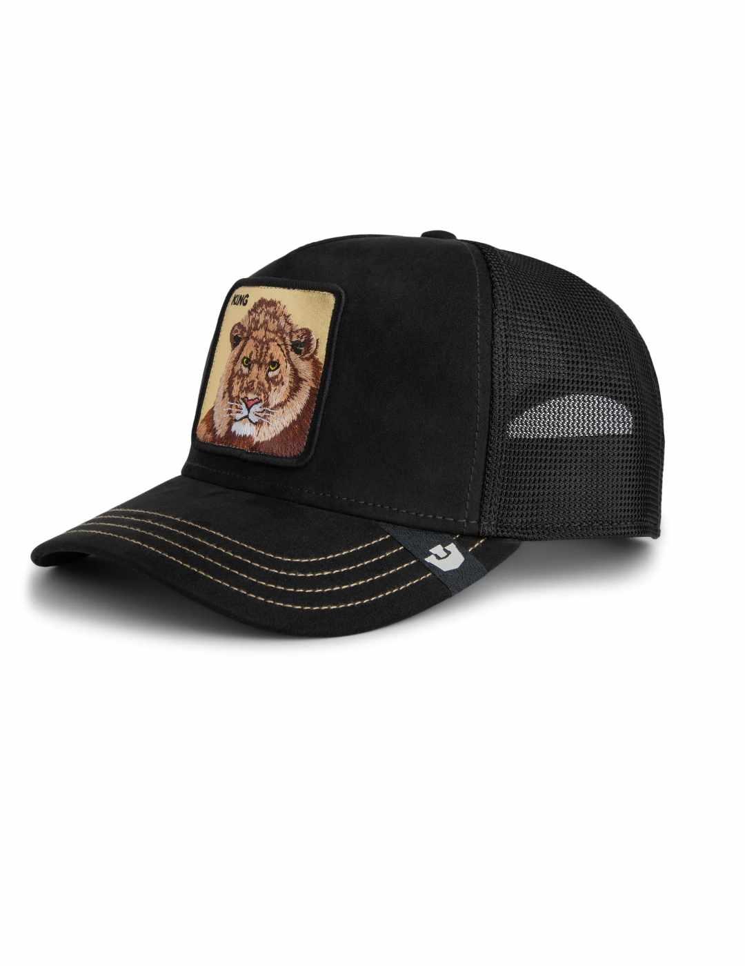 Gorra Goorin Golden King con parche de león negra unisex