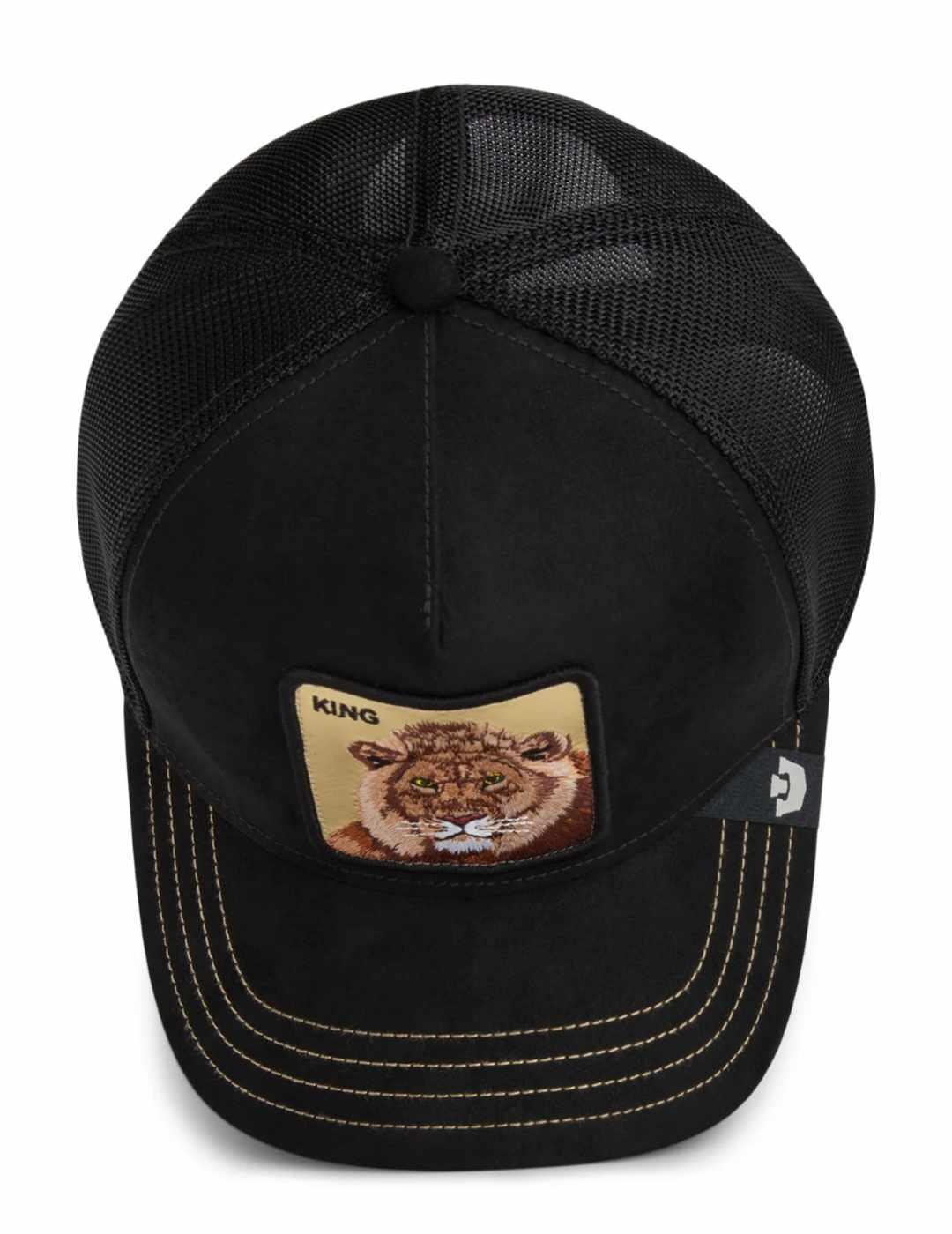 Gorra Goorin Golden King con parche de león negra unisex