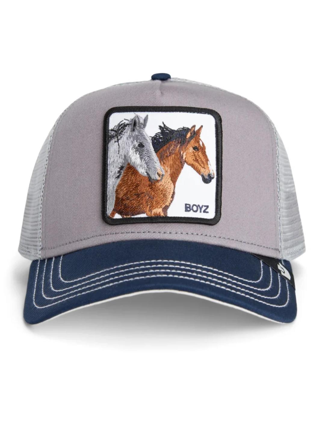 Gorra Gooring Bros The Boyz visera curva gris  marino unisex