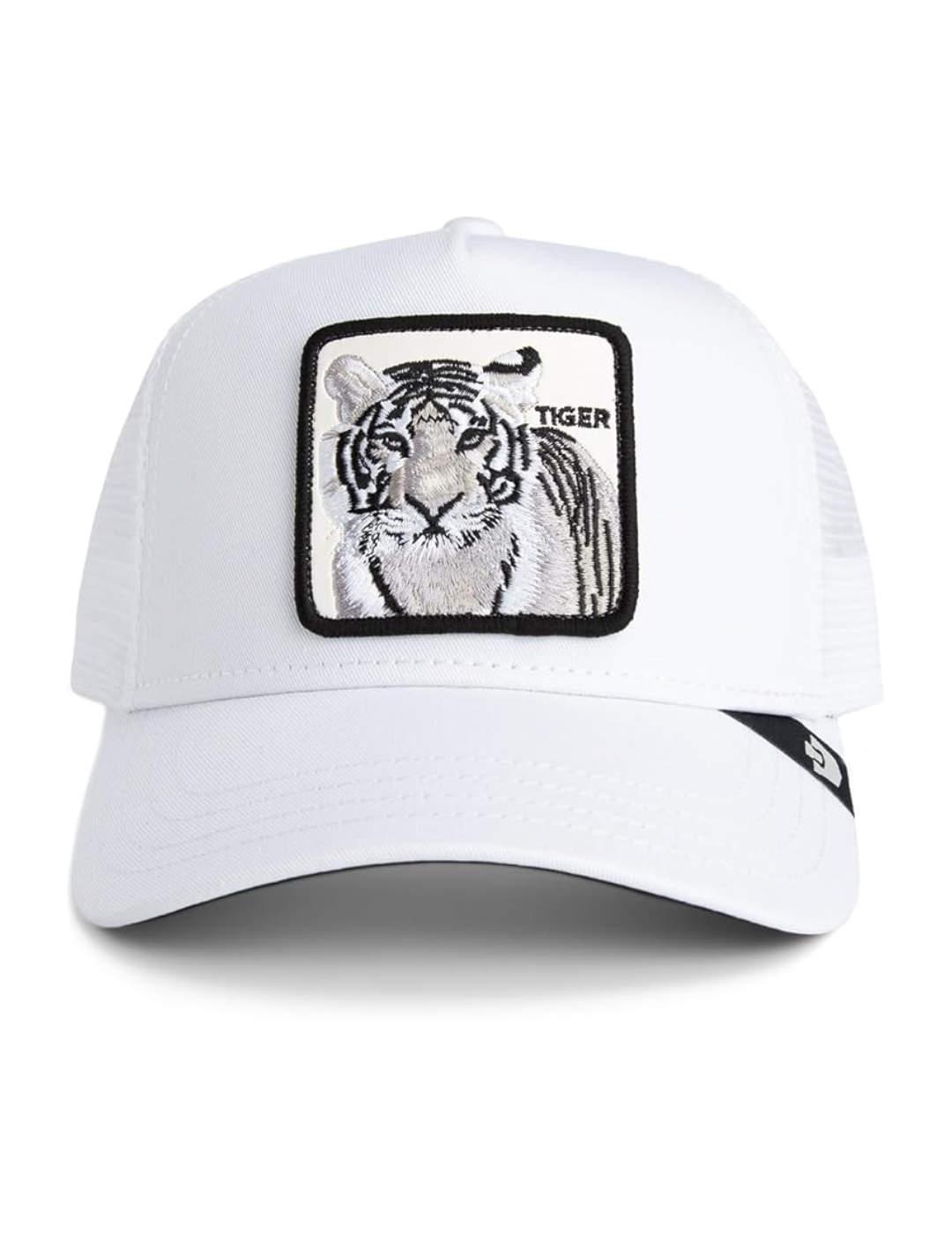 Gorra Goorin Bros Tiger Trucker ajustable blanca unisex