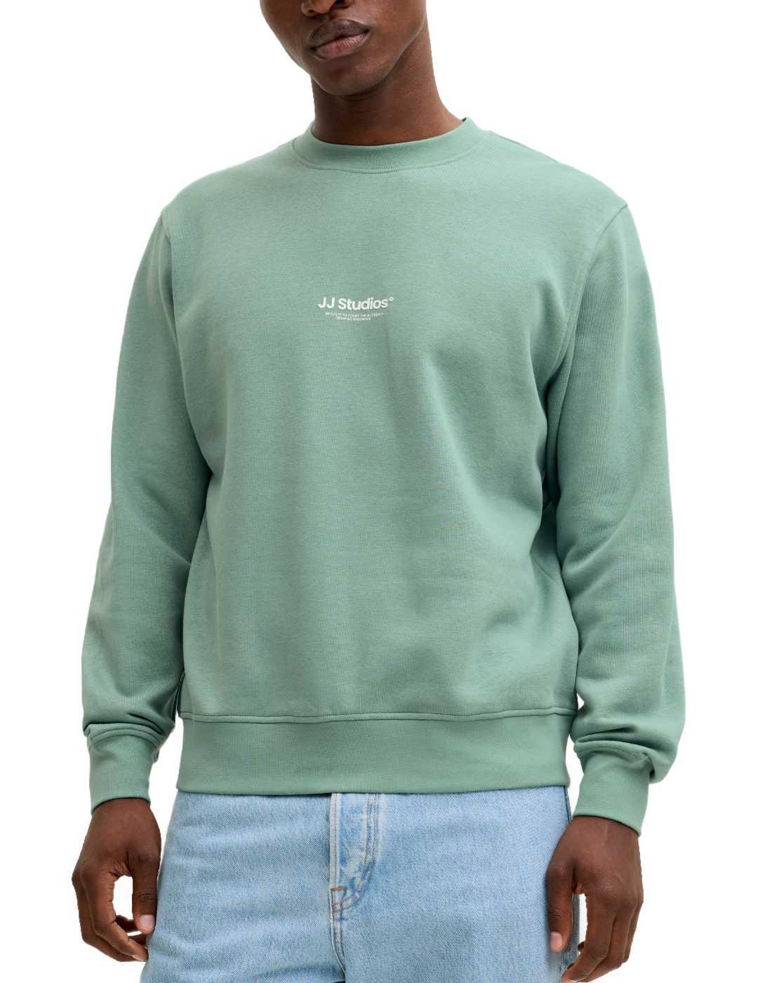 Sudadera Jack&Jones Soho verde agua sin capucha para hombre