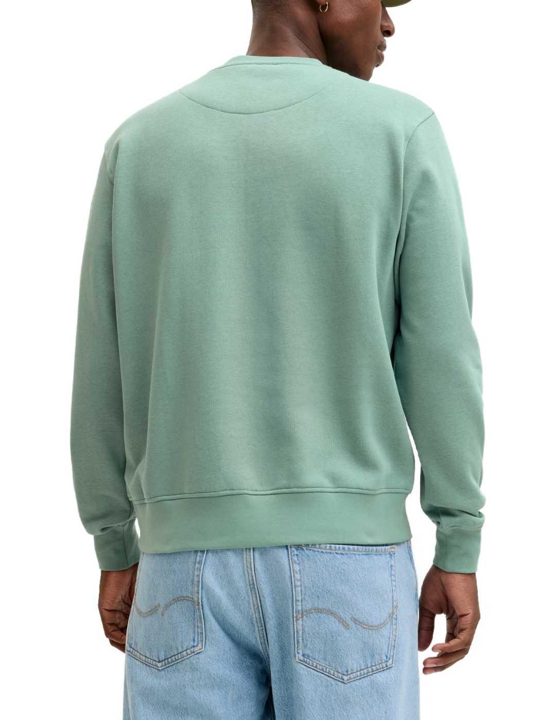 Sudadera Jack&Jones Soho verde agua sin capucha para hombre