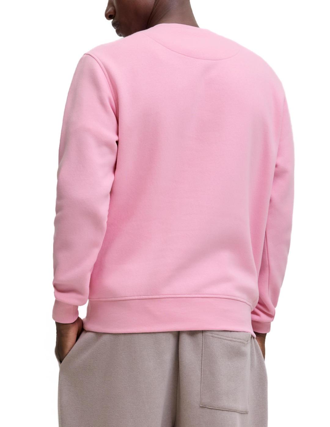 Sudadera Jack&Jones Soho rosa chicle sin capucha de hombre