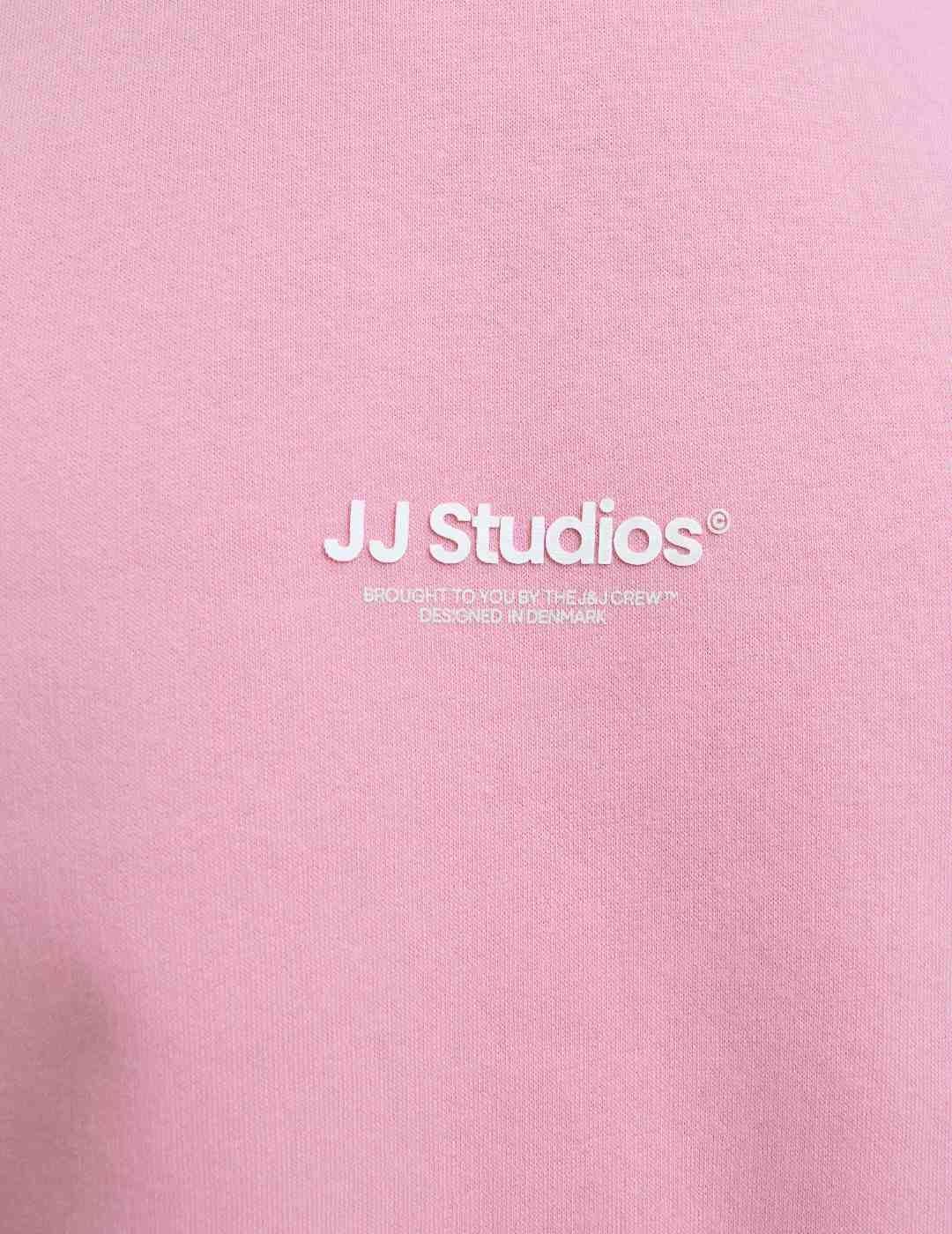 Sudadera Jack&Jones Soho rosa chicle sin capucha de hombre