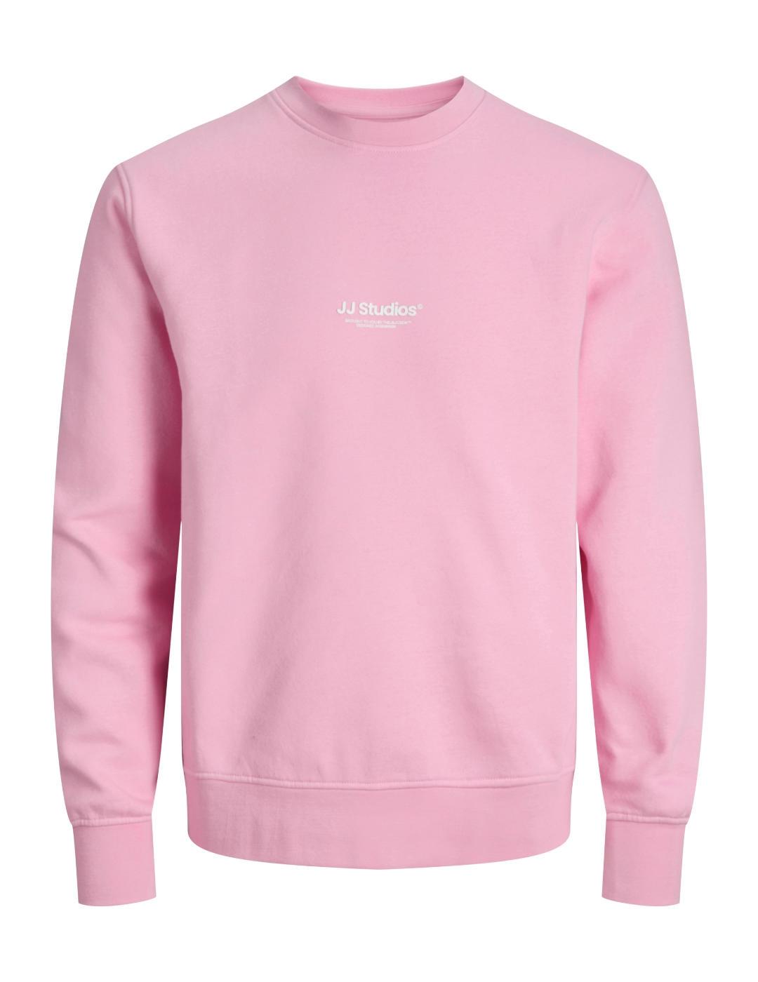 Sudadera Jack&Jones Soho rosa chicle sin capucha de hombre