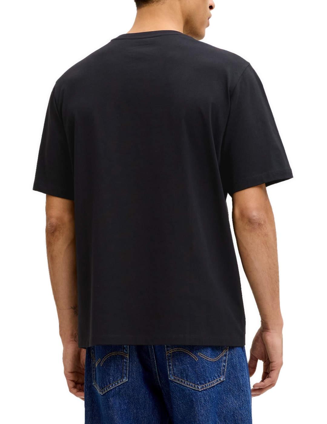 Camiseta Jack & Jones Dover corte regular negra de hombre