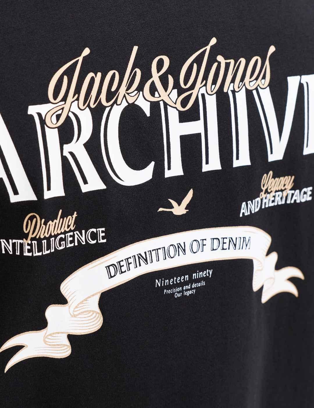 Camiseta Jack & Jones Dover corte regular negra de hombre