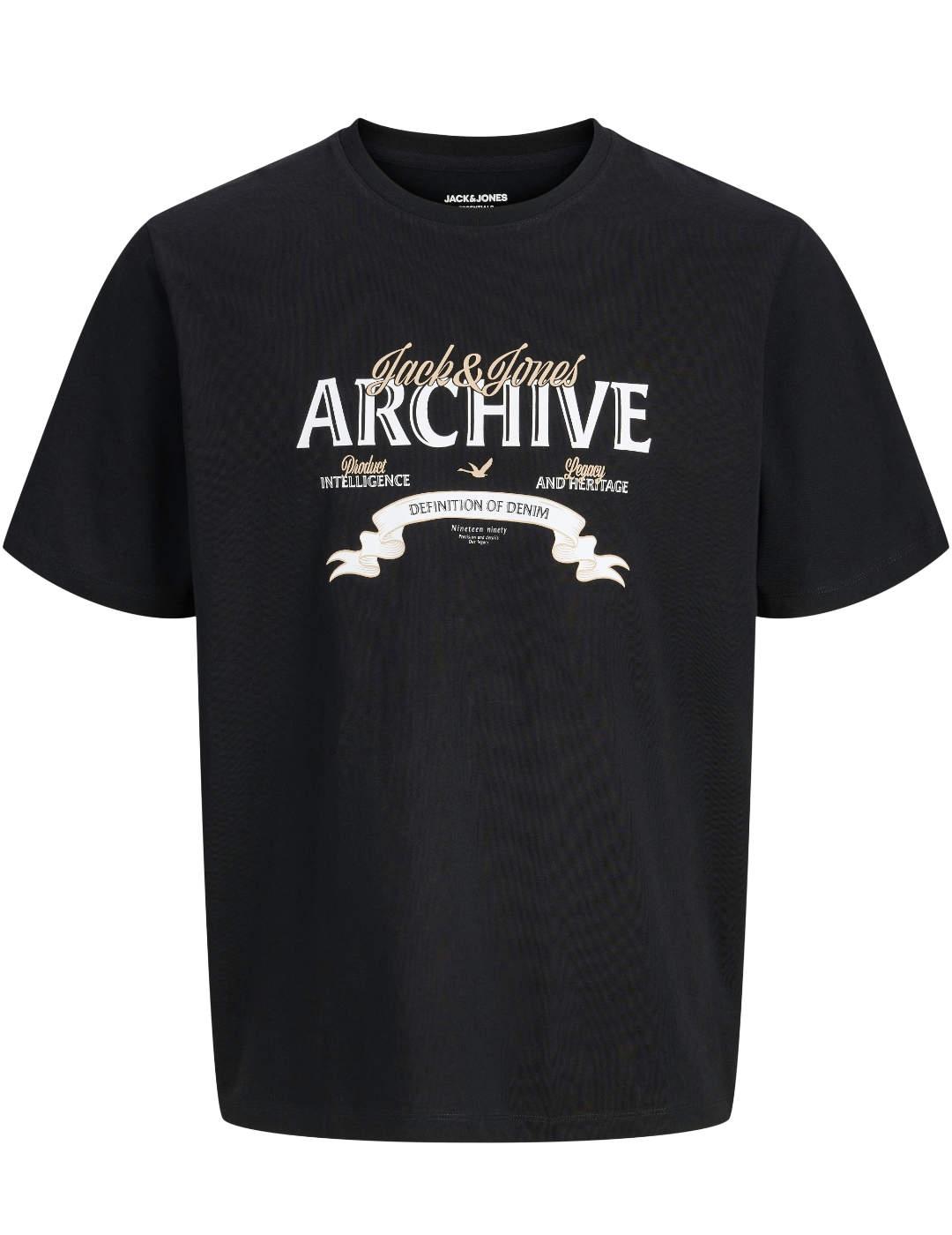 Camiseta Jack & Jones Dover corte regular negra de hombre