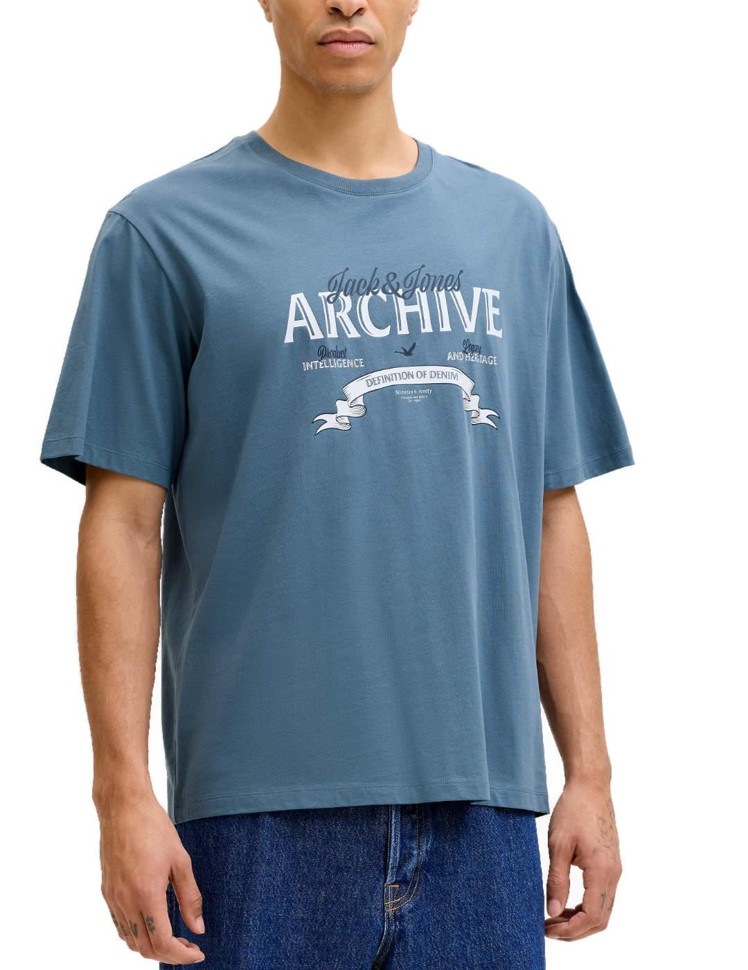 Camiseta Jack & Jones Dover corte regular azul de hombre