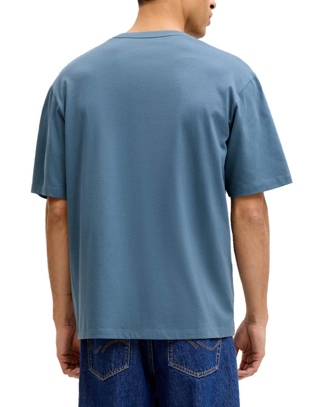 Camiseta Jack & Jones Dover corte regular azul de hombre